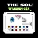  Khuyên Tai TITANIUM G23 Đính Đá Tròn Nhiều Màu 