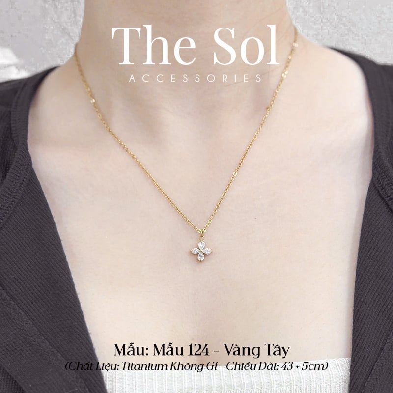  Dây Chuyền Titan Diamond Clover - Mẫu 124 