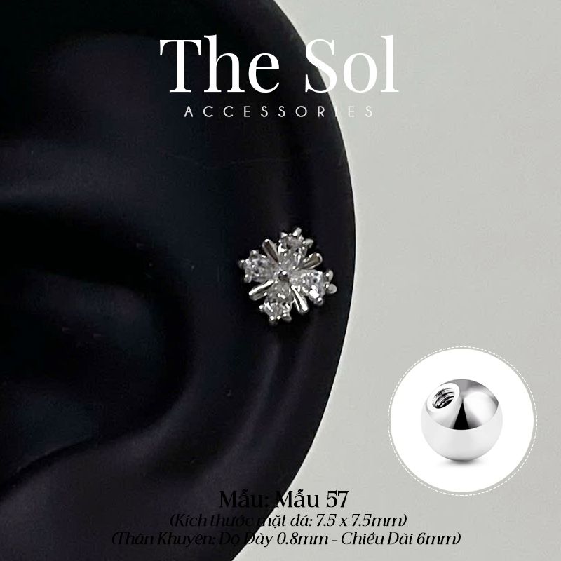  Khuyên Tai Thép Xi Mạ The Aura - Mẫu 57 