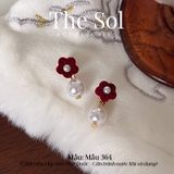  Bông Tai Hàn Quốc Velvet Flower - Mẫu 364 