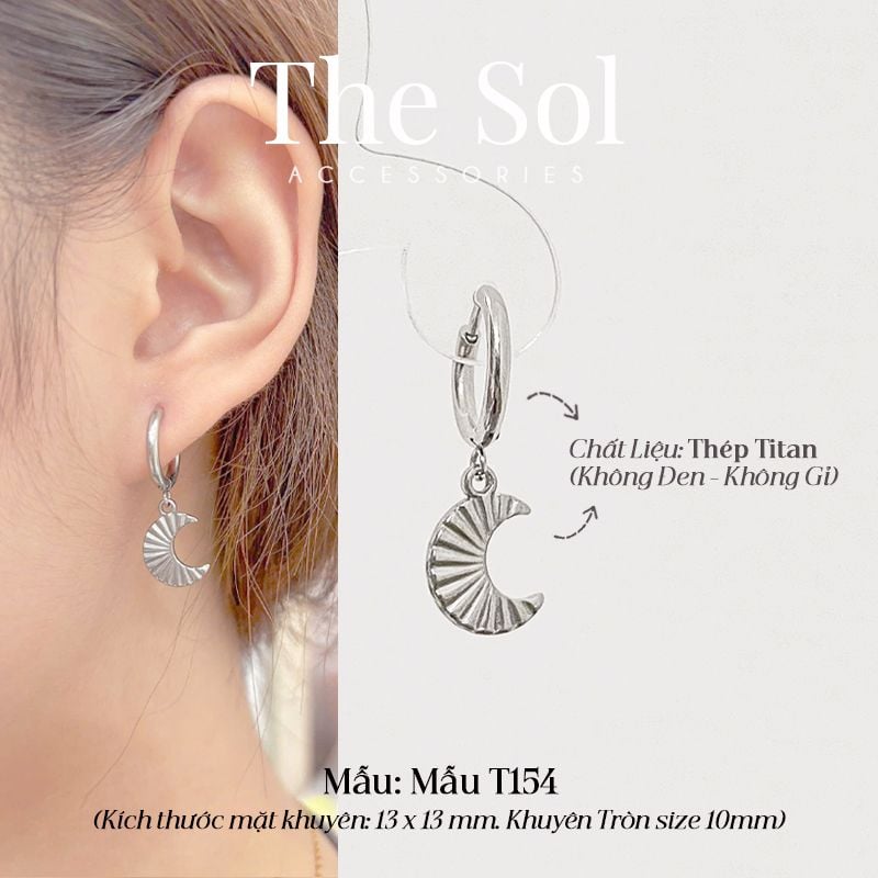  Khuyên Tai Titan The Moon - Mẫu T154 