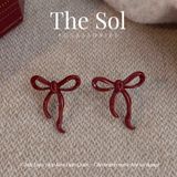  Bông Tai Hàn Quốc Red Bow 