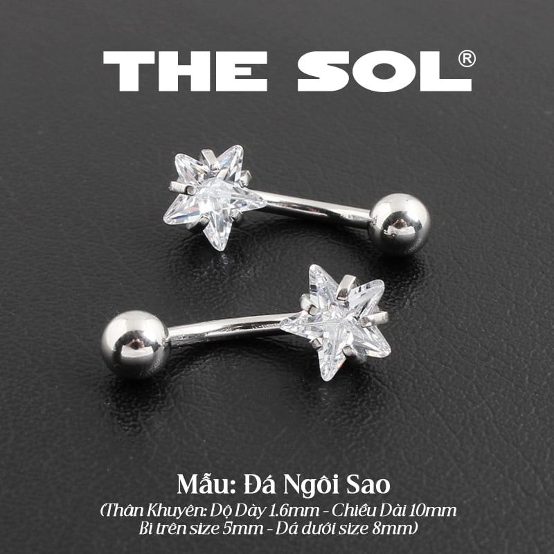  Khuyên Rốn Titan Unisex Đính Đá Nhiều Hình 