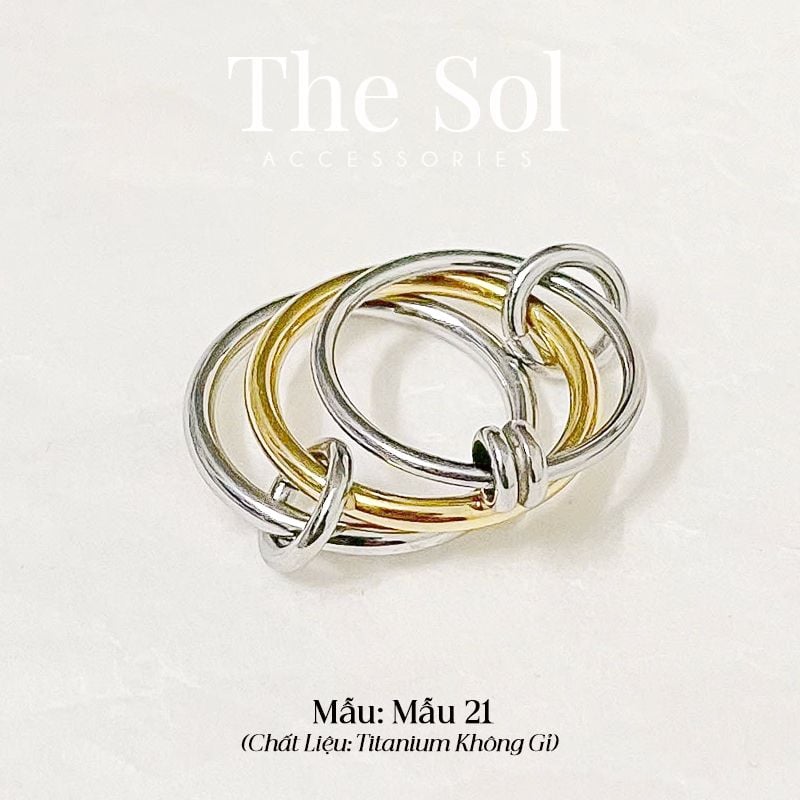  Nhẫn Titan Triple Rings 2 - Mẫu 21 