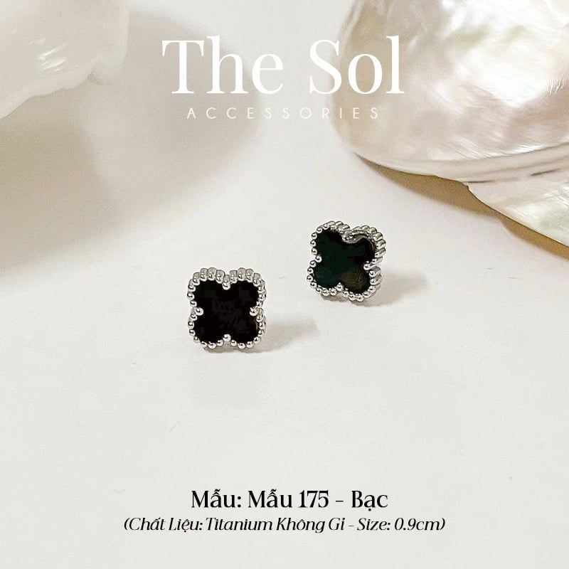  Bông Tai Titan Black Lou 0.9cm - Mẫu 175 