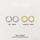  Bông Tai Titan Tròn Hoops Dia Pattern - Mẫu 10 