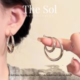  Bông Tai Hàn Quốc Heavy Hoops 