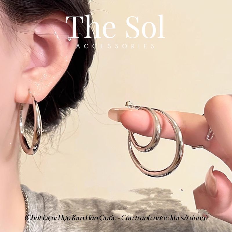  Bông Tai Hàn Quốc Heavy Hoops 