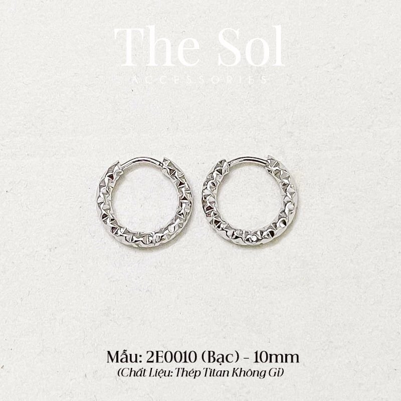  Bông Tai Titan Tròn Hoops Dia Pattern - Mẫu 10 