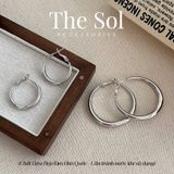  Bông Tai Hàn Quốc Heavy Hoops 