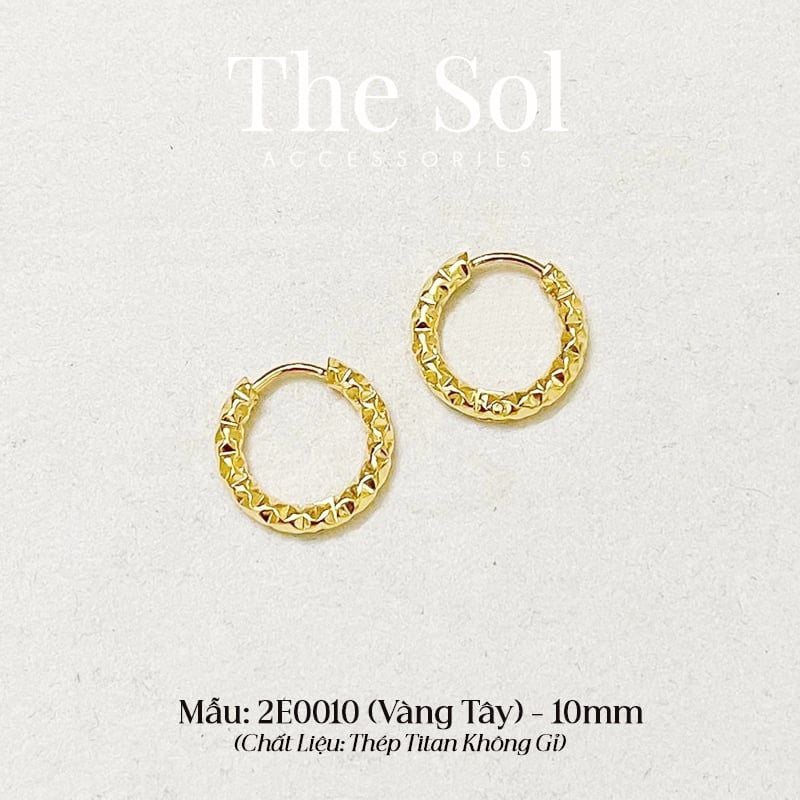  Bông Tai Titan Tròn Hoops Dia Pattern - Mẫu 10 