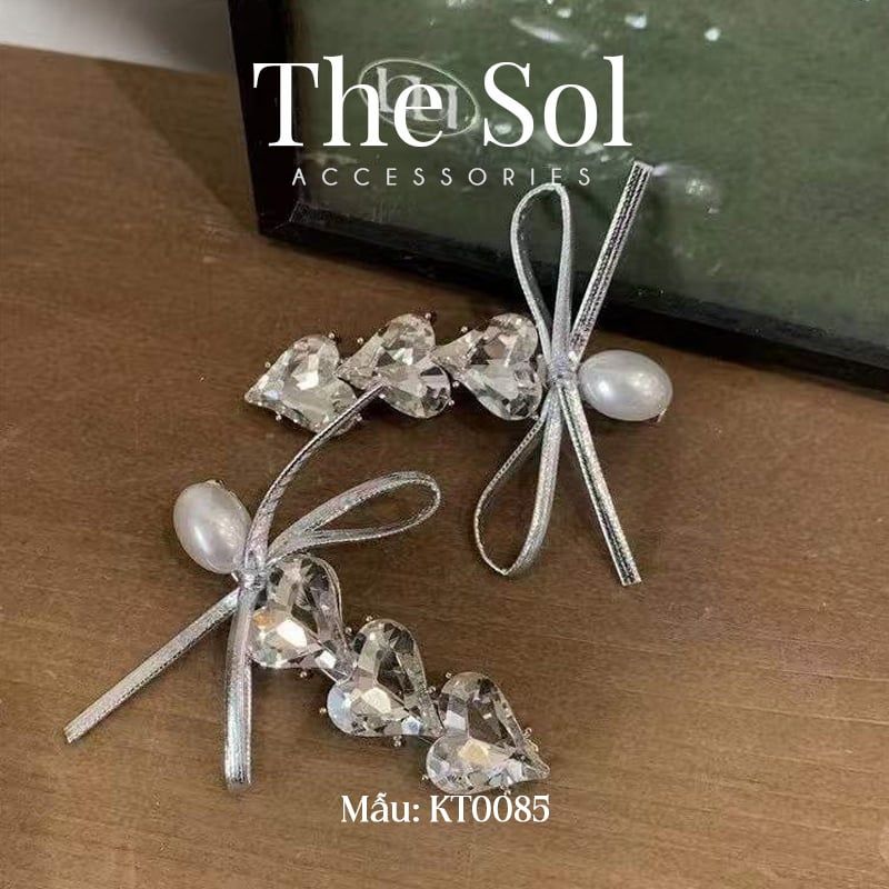  Kẹp Tóc Hàn Quốc Triple Dia Hearts - 1 Chiếc 