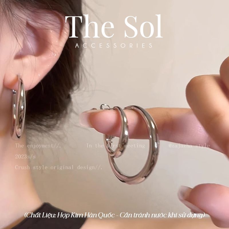  Bông Tai Hàn Quốc Heavy Hoops 