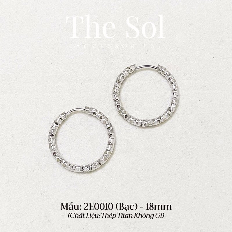  Bông Tai Titan Tròn Hoops Dia Pattern - Mẫu 10 