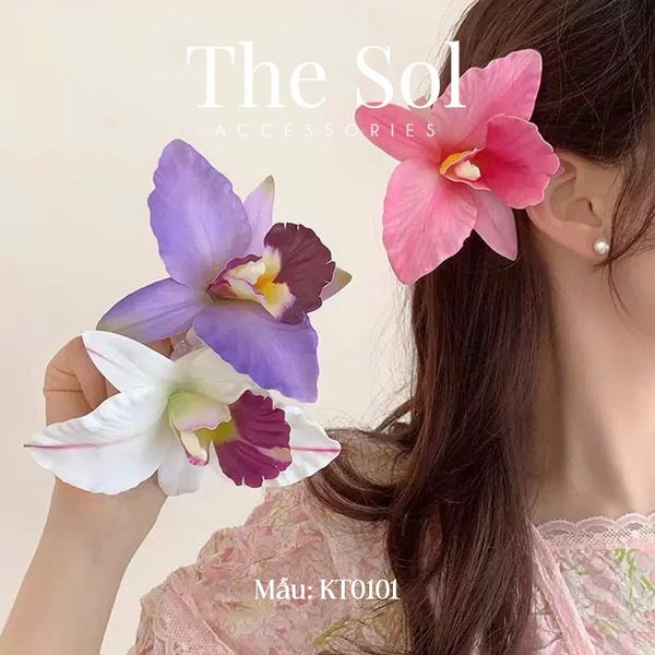  Kẹp Tóc Hàn Quốc Hoa Phong Lan Nhiệt Đới 