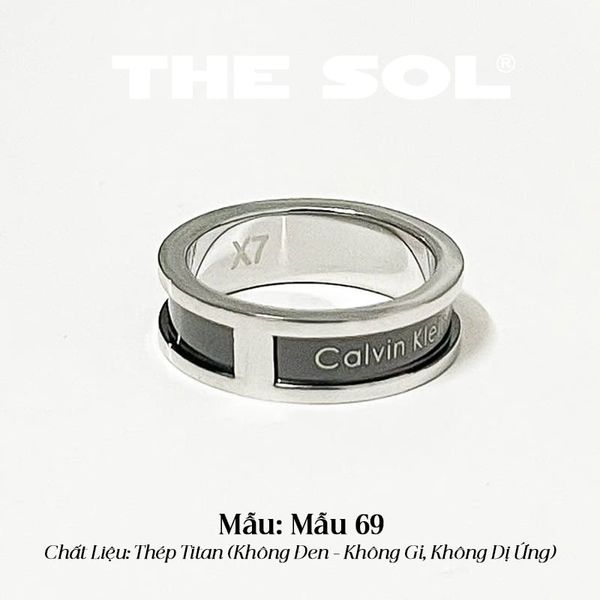  Nhẫn Titan Unisex Black Calvin 