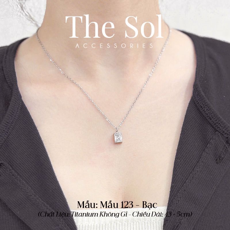  Dây Chuyền Titan Diamond Rectangle - Mẫu 123 