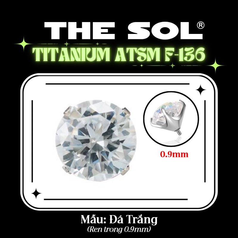  Mặt Đá Riêng Lẻ F136 Dành Cho Khuyên Ren 0.9mm 