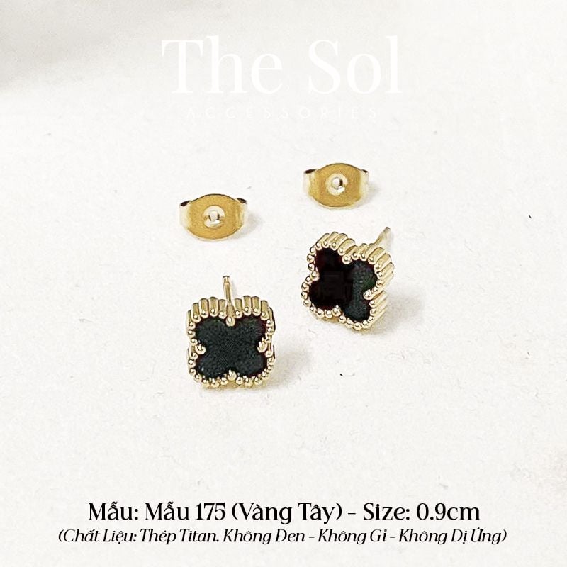  Bông Tai Titan Black Lou 0.9cm - Mẫu 175 