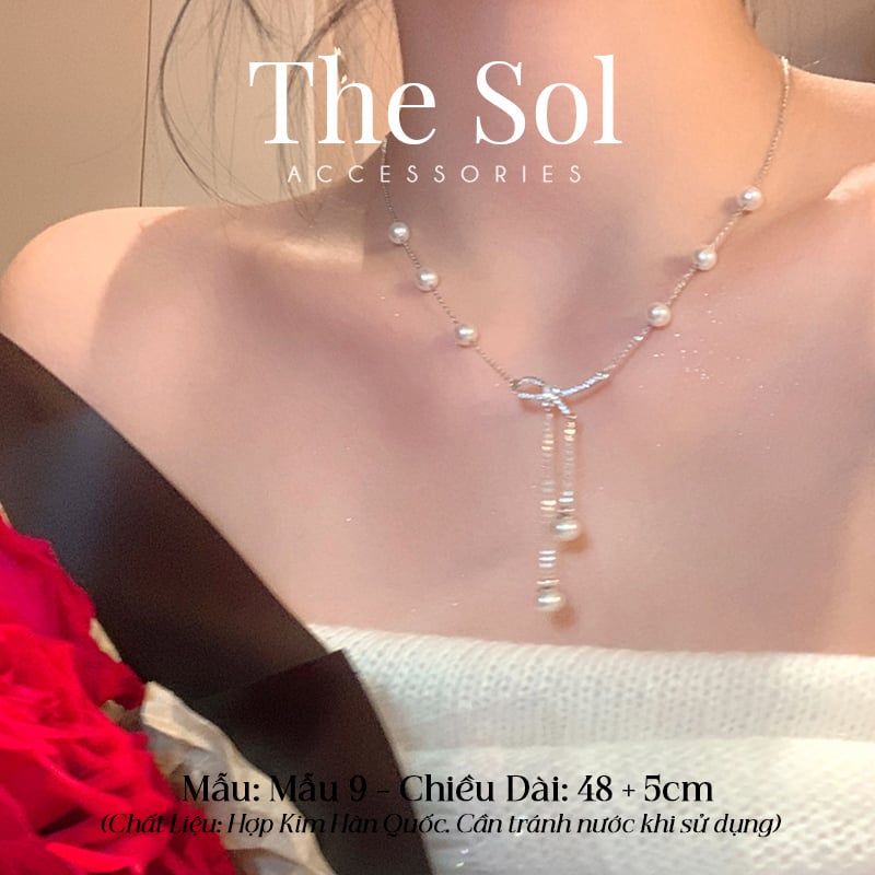  Dây Chuyền Hàn Quốc Pearl In Bow - Mẫu 9 