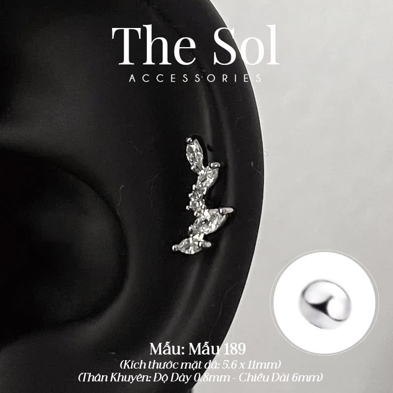  Khuyên Tai Thép Xi Mạ The Leaf - Mẫu 189 