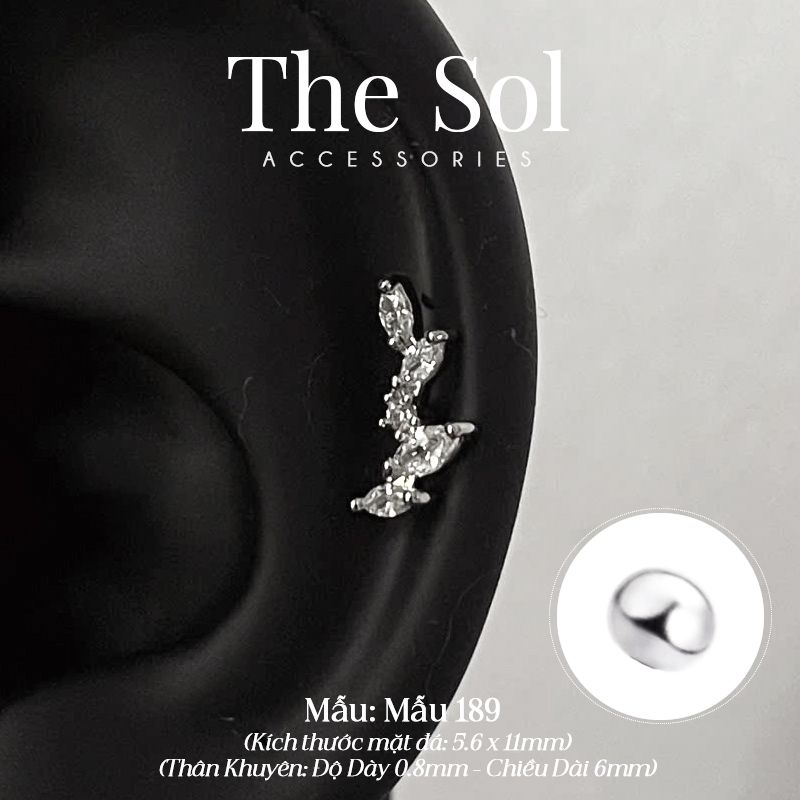  Khuyên Tai Thép Xi Mạ The Leaf - Mẫu 189 