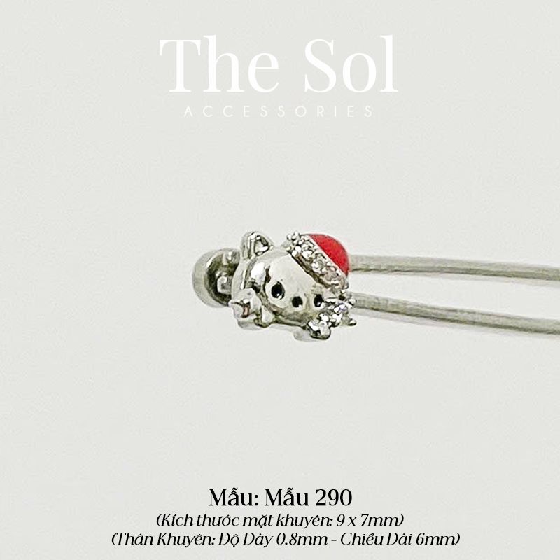  Khuyên Tai Thép Xi Mạ The Kitty - Mẫu 290 