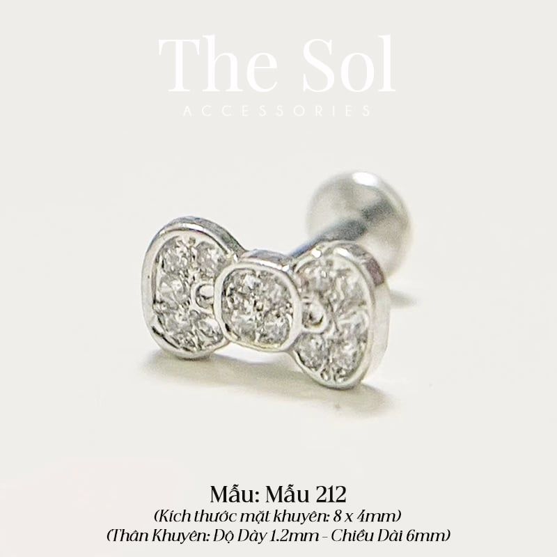  Khuyên Tai Thép Xi Mạ TRAGUS - Mẫu 212 [1 CHIẾC] 