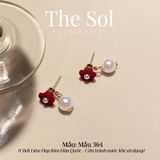  Bông Tai Hàn Quốc Velvet Flower - Mẫu 364 