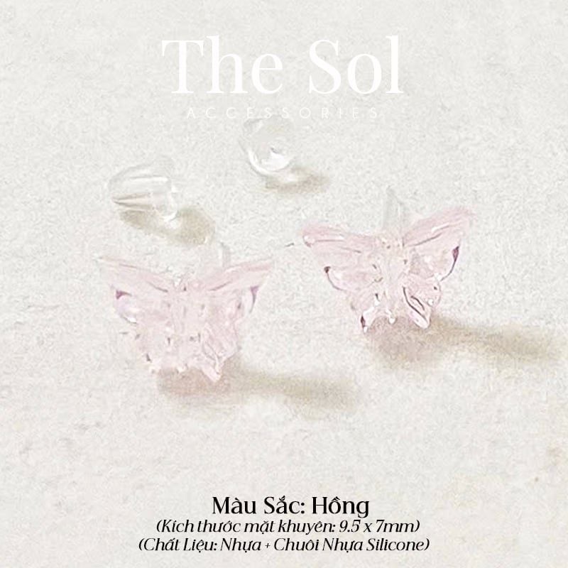  Bông Tai Nhựa Hologram Butterfly 