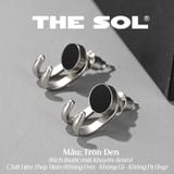  Khuyên Tai Titan Unisex The Claw 2 In 1 - Tròn Đen 