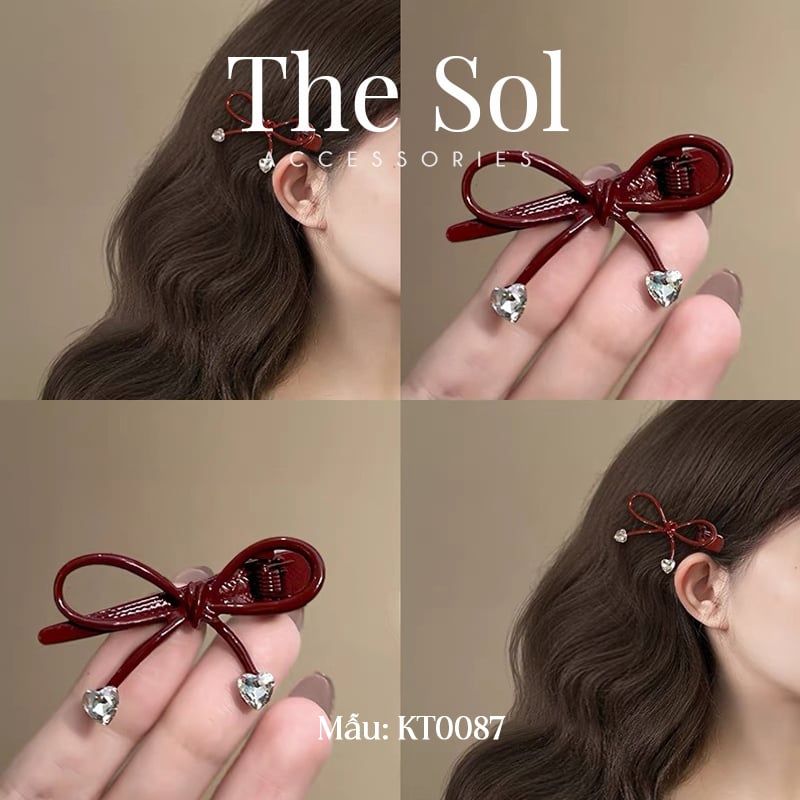  Kẹp Tóc Hàn Quốc Red Bow - 1 Chiếc 