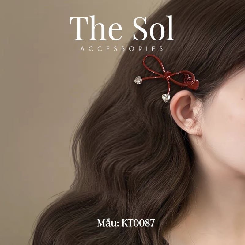  Kẹp Tóc Hàn Quốc Red Bow - 1 Chiếc 