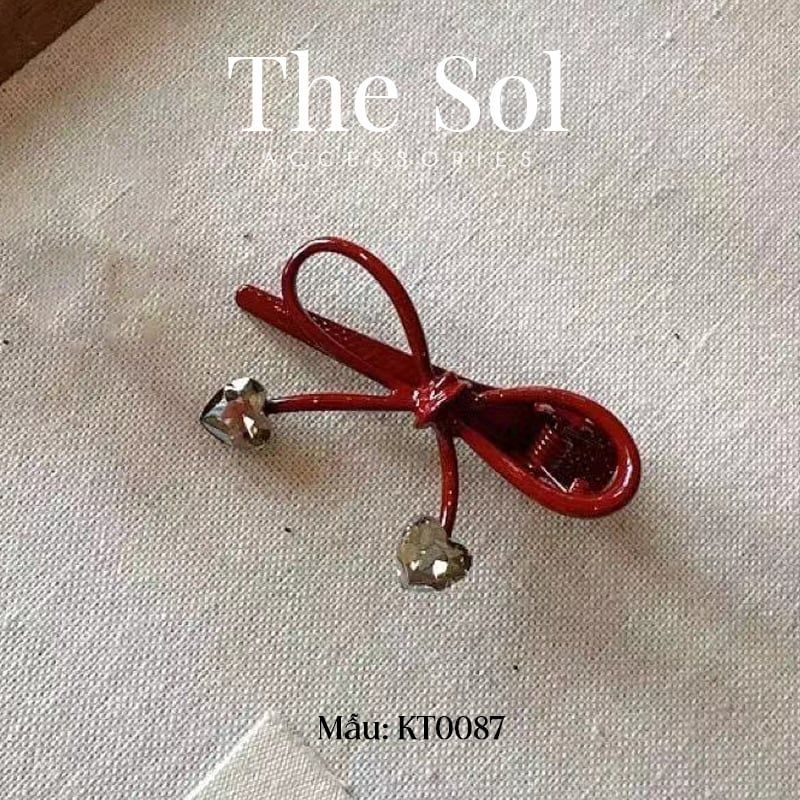  Kẹp Tóc Hàn Quốc Red Bow - 1 Chiếc 