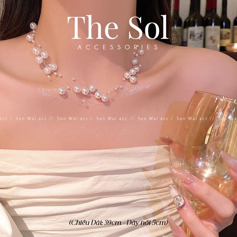  Dây Chuyền Hàn Quốc Layer Pearls 