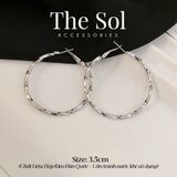  Bông Tai Hàn Quốc Wave Hoops 
