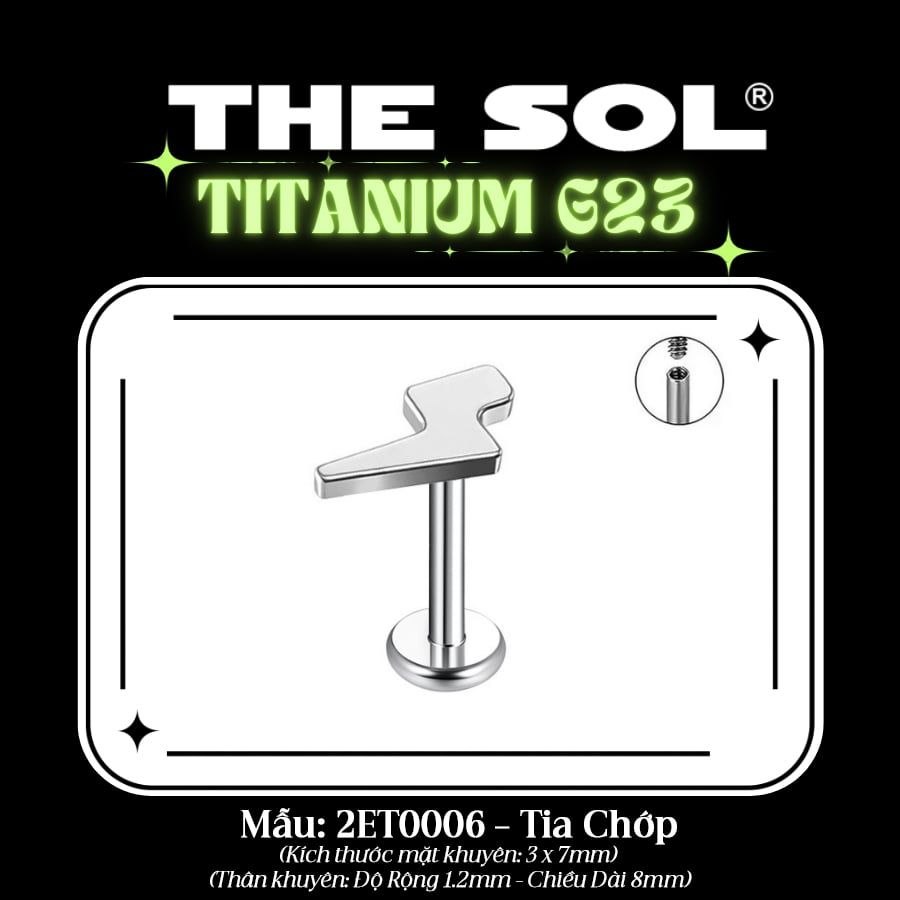  Khuyên Tai TITANIUM G23 FLATBACK Mini Shape 