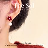  Bông Tai Hàn Quốc Velvet Flower - Mẫu 364 