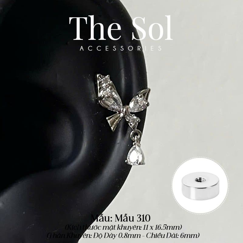  Khuyên Tai Thép Xi Mạ Drop Butterfly - Mẫu 310 