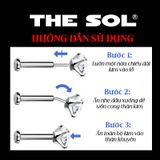  Khuyên Tai Thép Không Gỉ Chân Rút Đính Đá - Tròn 