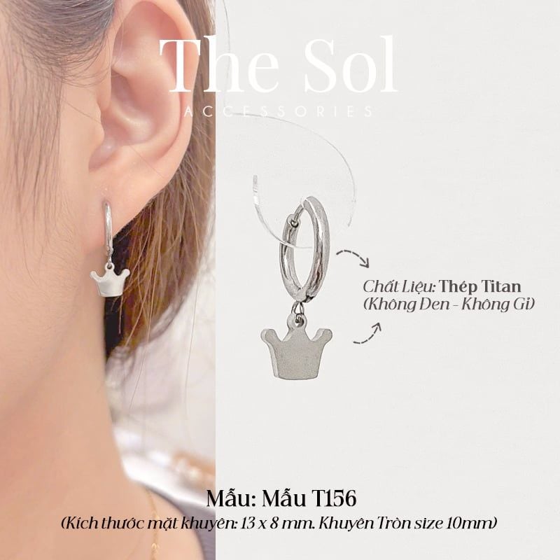 Khuyên Tai Titan The Crown - Mẫu T156 