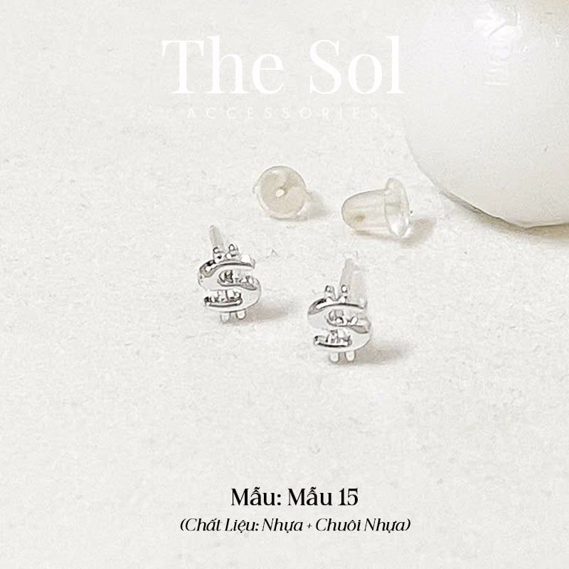  [SHOPEE] Bông Tai Nhựa Nhiều Mẫu Chuôi Su - Màu Bạc 