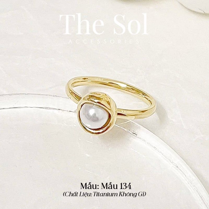  Nhẫn Titan Golden Pearl - Mẫu 134 