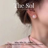  Bông Tai Hàn Quốc Pink Pearl - Mẫu 50 