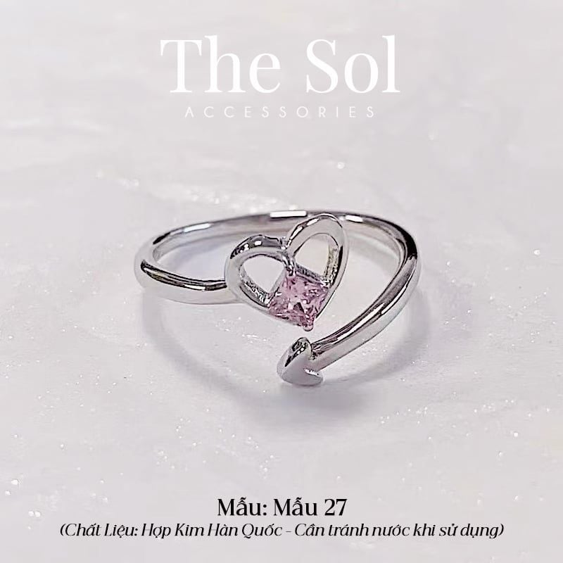  Nhẫn Hàn Quốc Pinky Heart - Mẫu 27 
