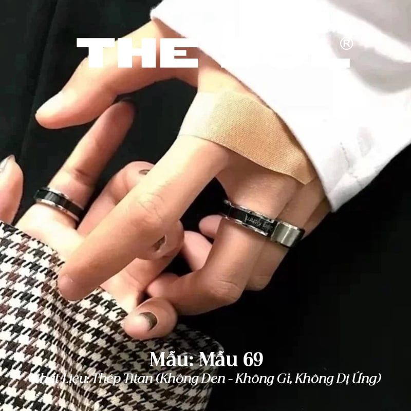  Nhẫn Titan Unisex Black Calvin 