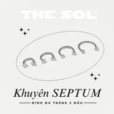  Khuyên Tai Titan Unisex Vặn 2 Đầu Ngọc - Đá Trắng 