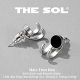  Khuyên Tai Titan Unisex The Claw 2 In 1 - Tròn Đen 