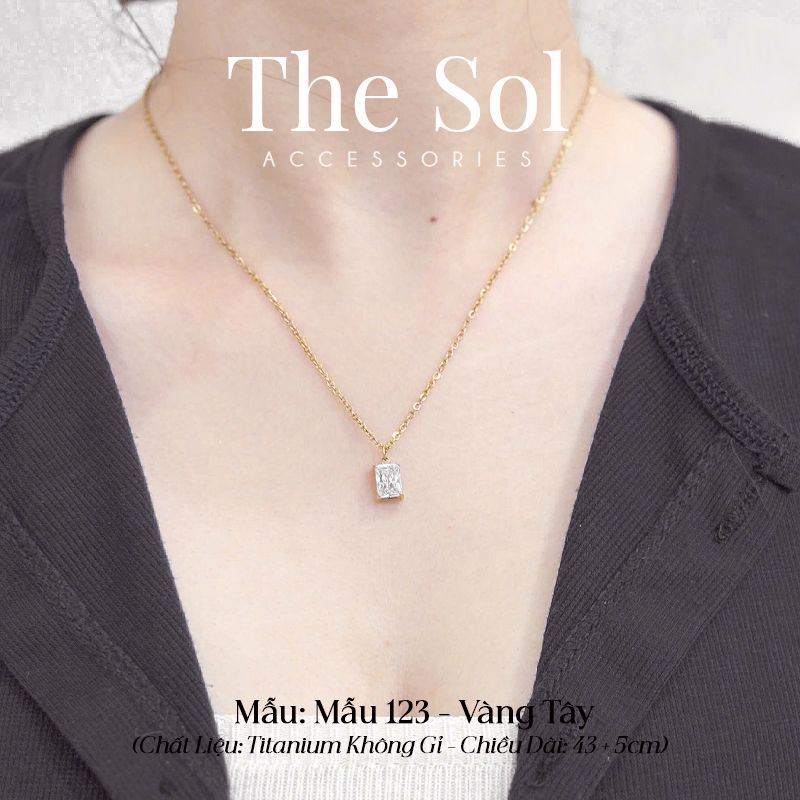  Dây Chuyền Titan Diamond Rectangle - Mẫu 123 