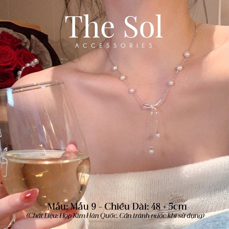  Dây Chuyền Hàn Quốc Pearl In Bow - Mẫu 9 